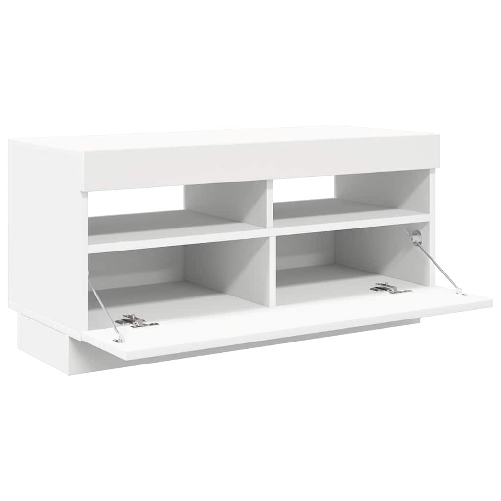 Tv-meubel met LED-verlichting 80x35x40 cm wit is nu te koop bij PeponiXL, paradijselijk wonen!