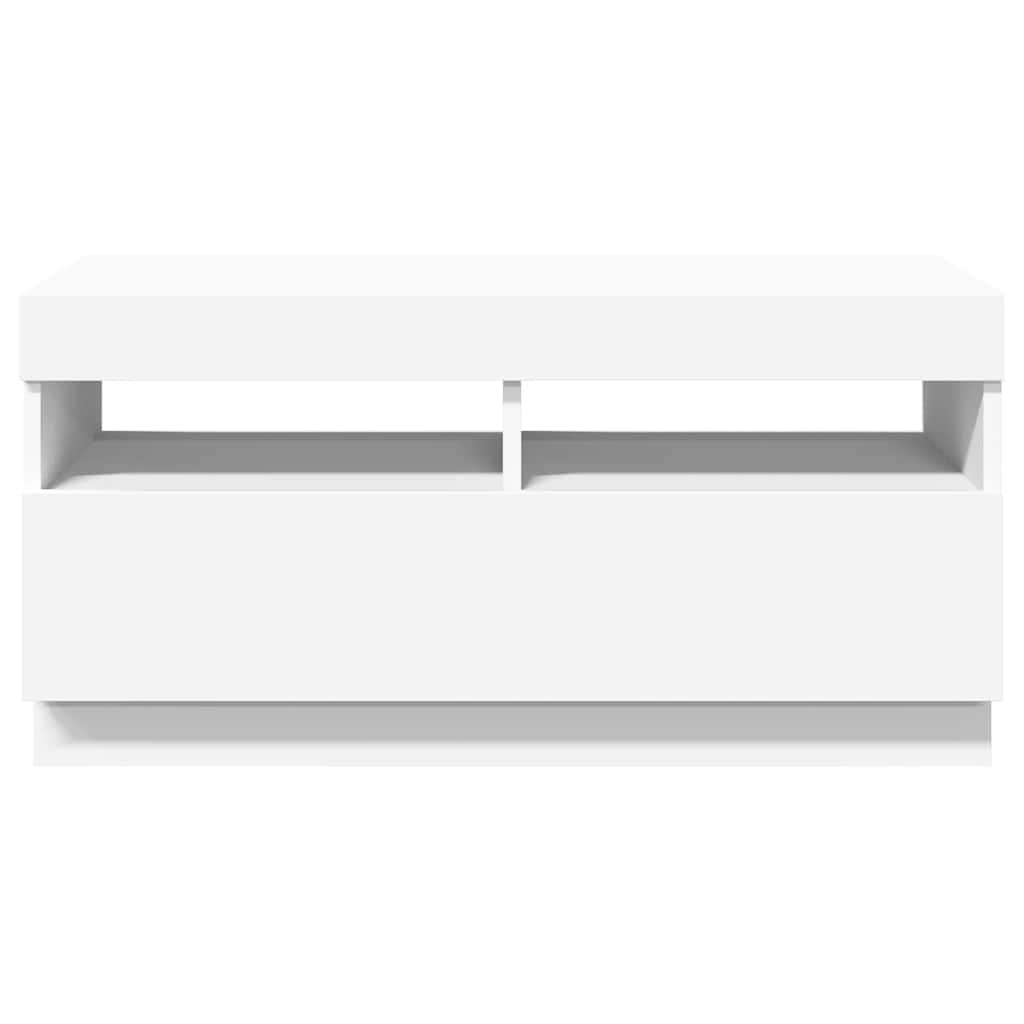 Tv-meubel met LED-verlichting 80x35x40 cm wit is nu te koop bij PeponiXL, paradijselijk wonen!