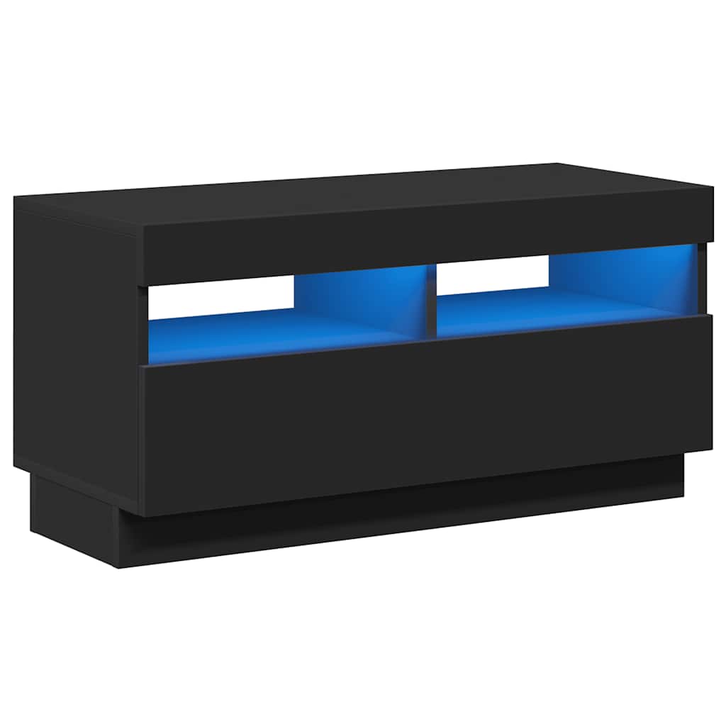 Tv-meubel met LED-verlichting 80x35x40 cm zwart is nu te koop bij PeponiXL, paradijselijk wonen!