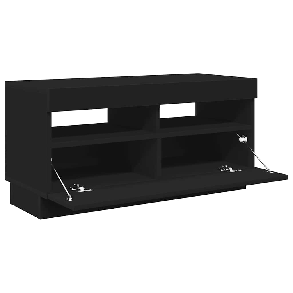 Tv-meubel met LED-verlichting 80x35x40 cm zwart is nu te koop bij PeponiXL, paradijselijk wonen!