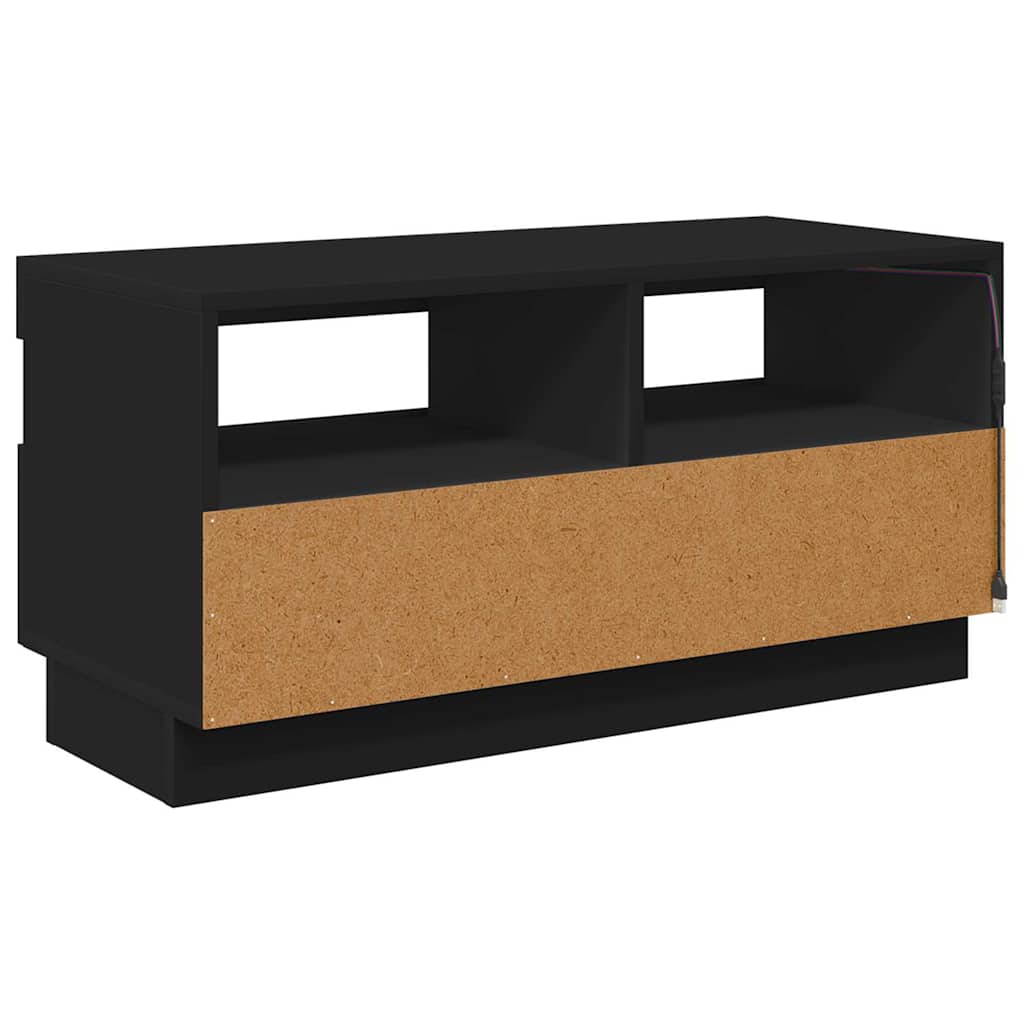 Tv-meubel met LED-verlichting 80x35x40 cm zwart is nu te koop bij PeponiXL, paradijselijk wonen!