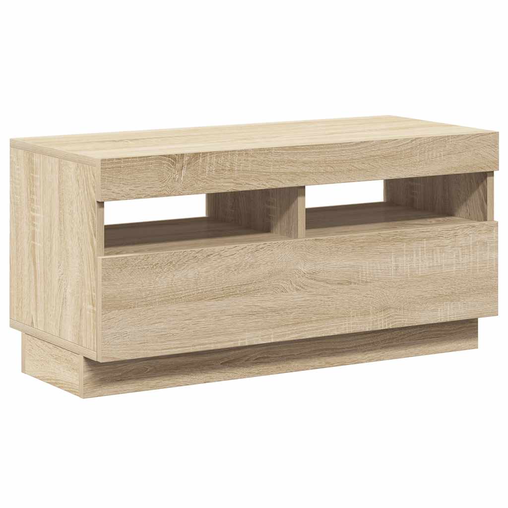 Tv-meubel met LED-verlichting 80x35x40 cm sonoma eikenkleurig is nu te koop bij PeponiXL, paradijselijk wonen!