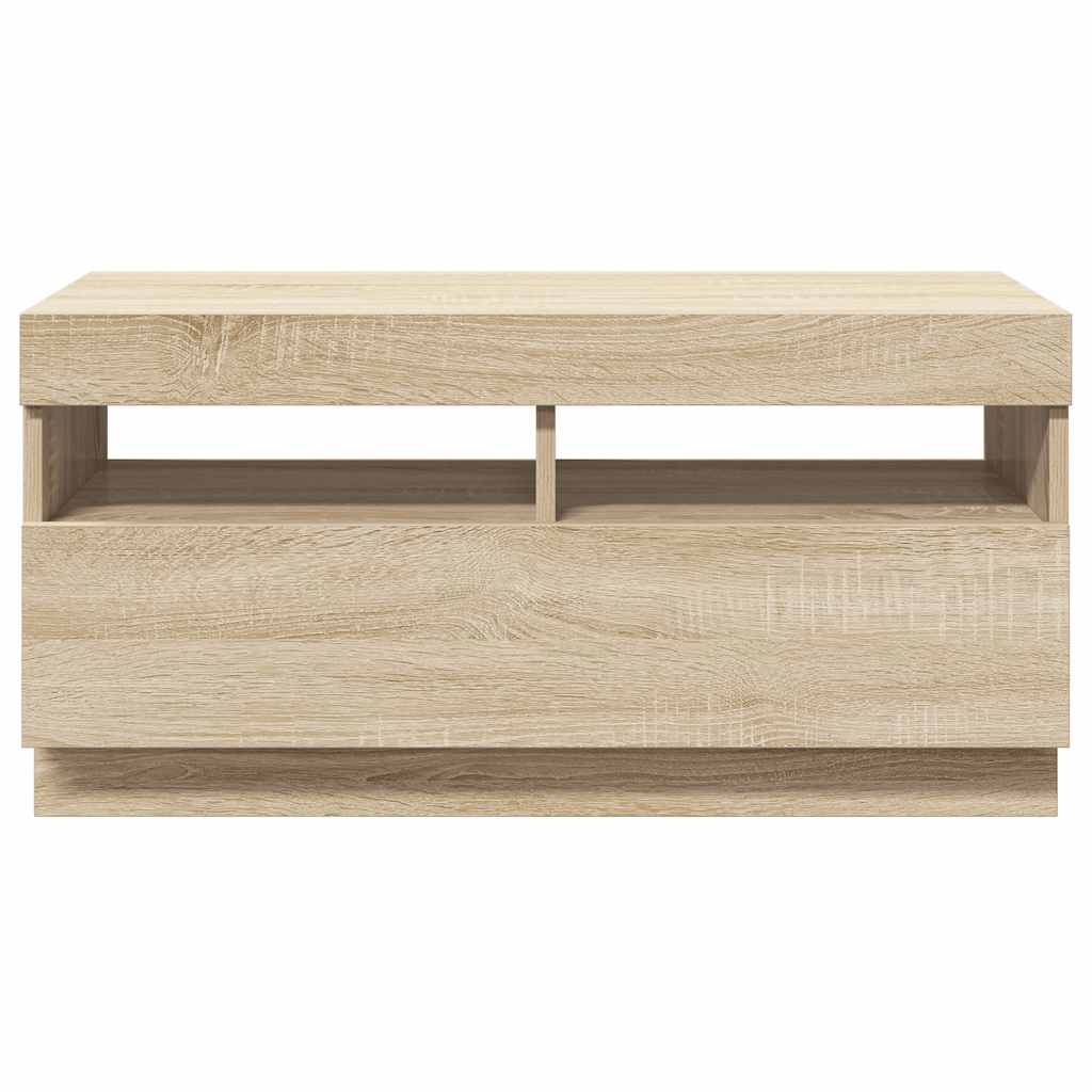 Tv-meubel met LED-verlichting 80x35x40 cm sonoma eikenkleurig is nu te koop bij PeponiXL, paradijselijk wonen!
