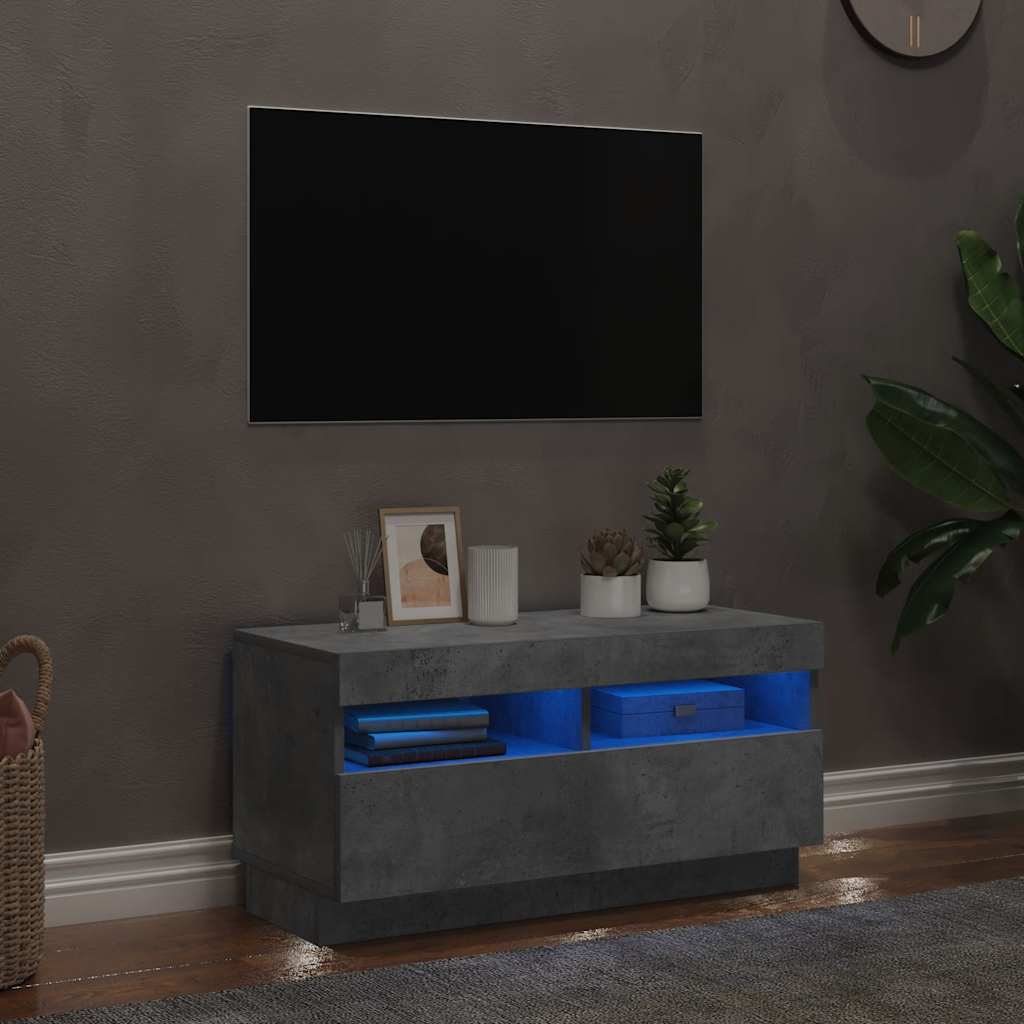 Tv-meubel met LED-verlichting 80x35x40 cm betongrijs is nu te koop bij PeponiXL, paradijselijk wonen!