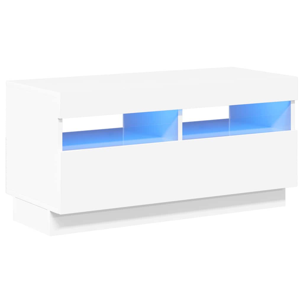 Tv-meubel met LED-verlichting 80x35x40 cm hoogglans wit is nu te koop bij PeponiXL, paradijselijk wonen!