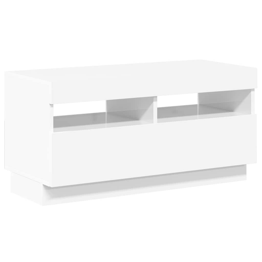 Tv-meubel met LED-verlichting 80x35x40 cm hoogglans wit is nu te koop bij PeponiXL, paradijselijk wonen!