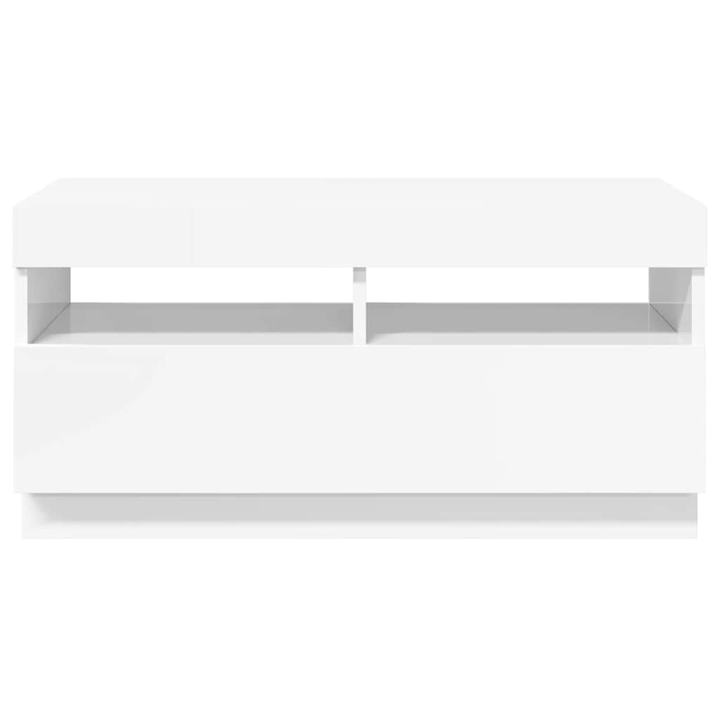 Tv-meubel met LED-verlichting 80x35x40 cm hoogglans wit is nu te koop bij PeponiXL, paradijselijk wonen!
