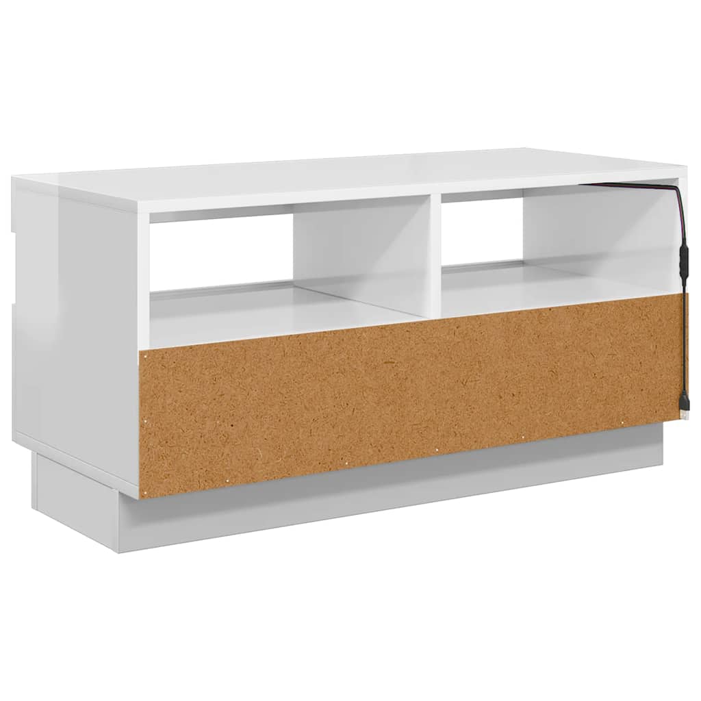 Tv-meubel met LED-verlichting 80x35x40 cm hoogglans wit is nu te koop bij PeponiXL, paradijselijk wonen!