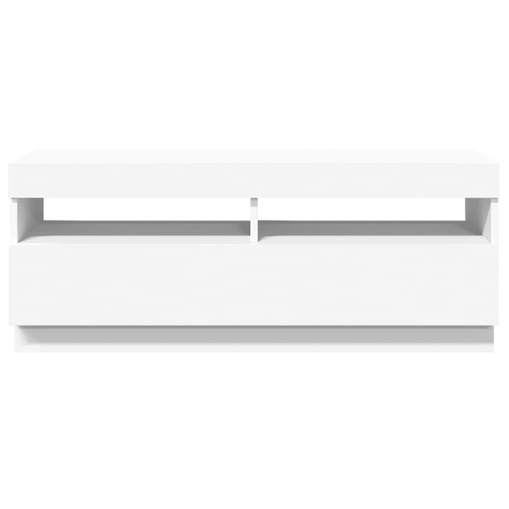 Tv-meubel met LED-verlichting 100x35x40 cm wit is nu te koop bij PeponiXL, paradijselijk wonen!