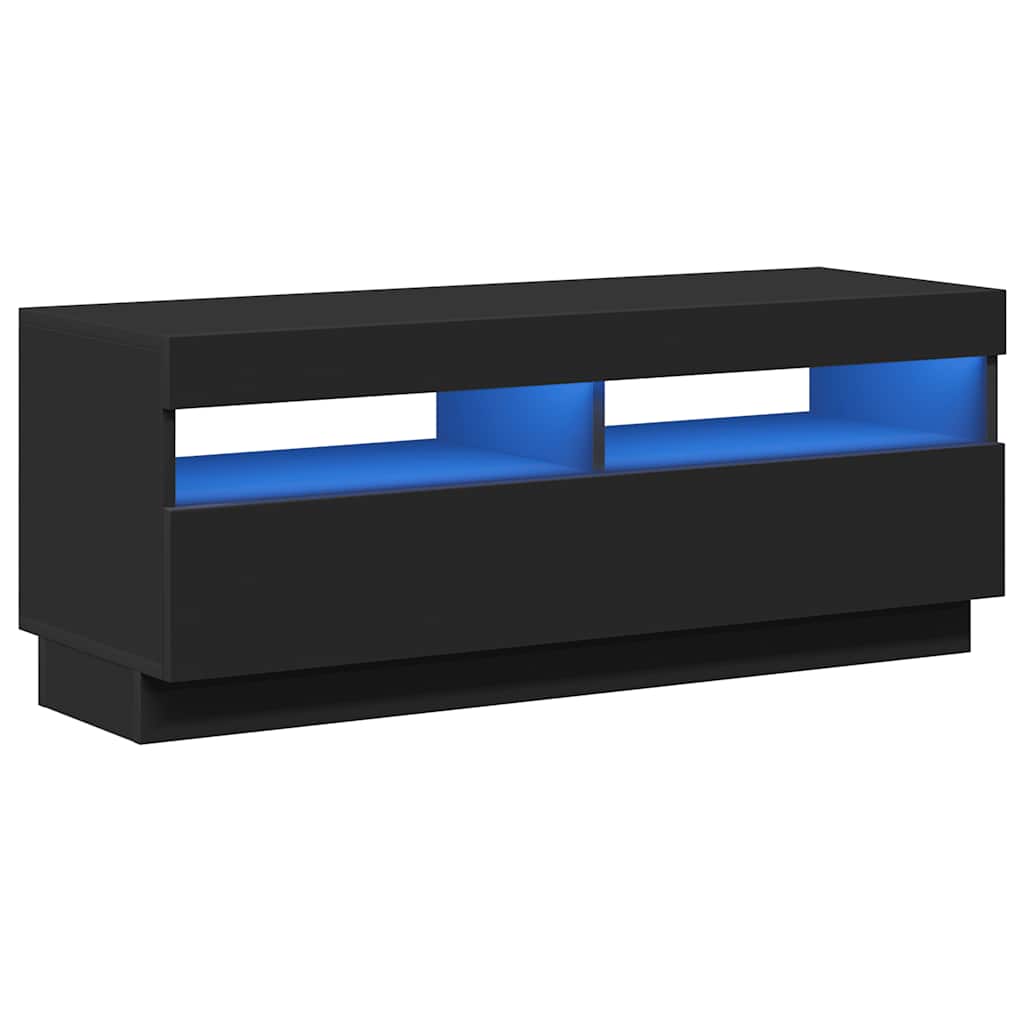 Tv-meubel met LED-verlichting 100x35x40 cm zwart is nu te koop bij PeponiXL, paradijselijk wonen!