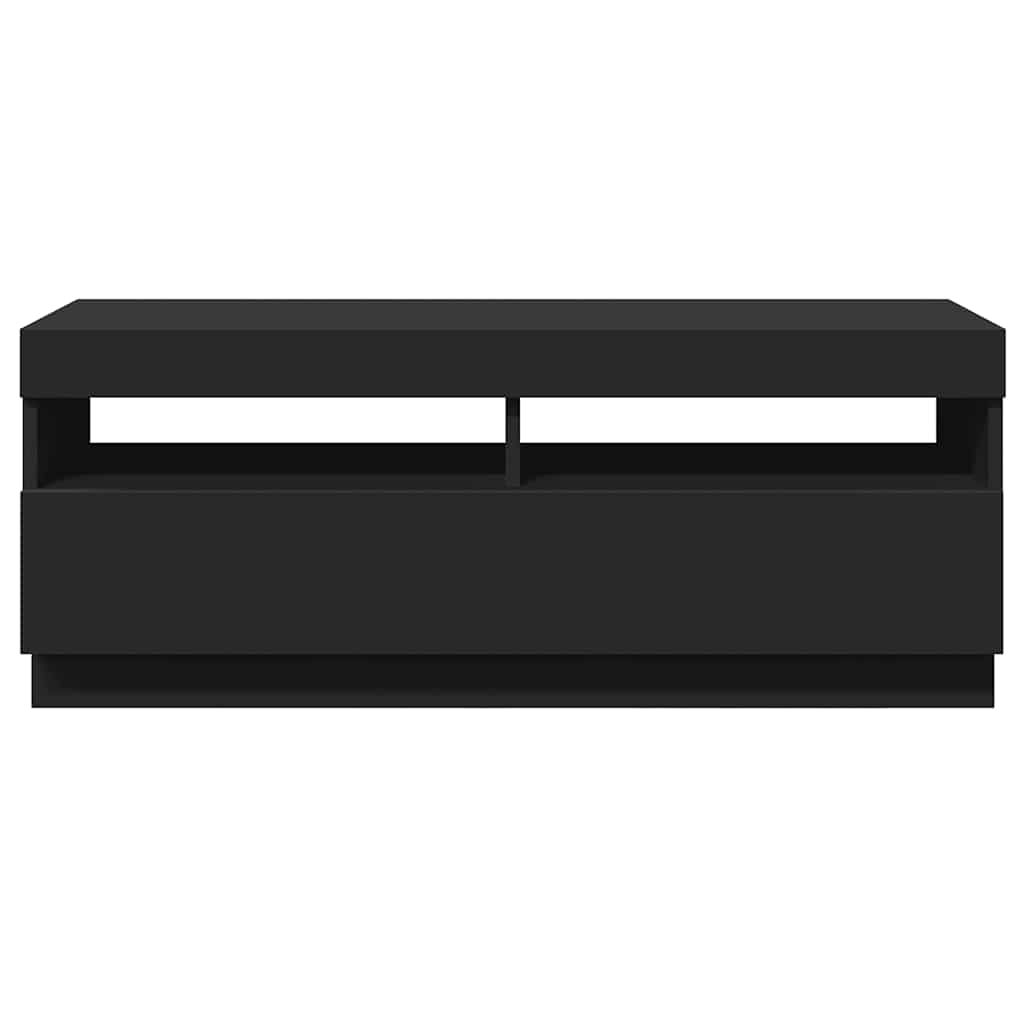 Tv-meubel met LED-verlichting 100x35x40 cm zwart is nu te koop bij PeponiXL, paradijselijk wonen!