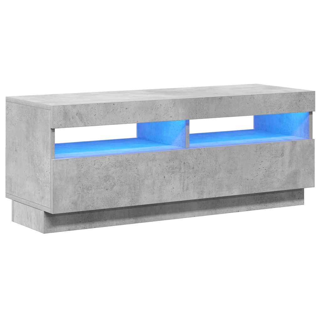 Tv-meubel met LED-verlichting 100x35x40 cm betongrijs is nu te koop bij PeponiXL, paradijselijk wonen!