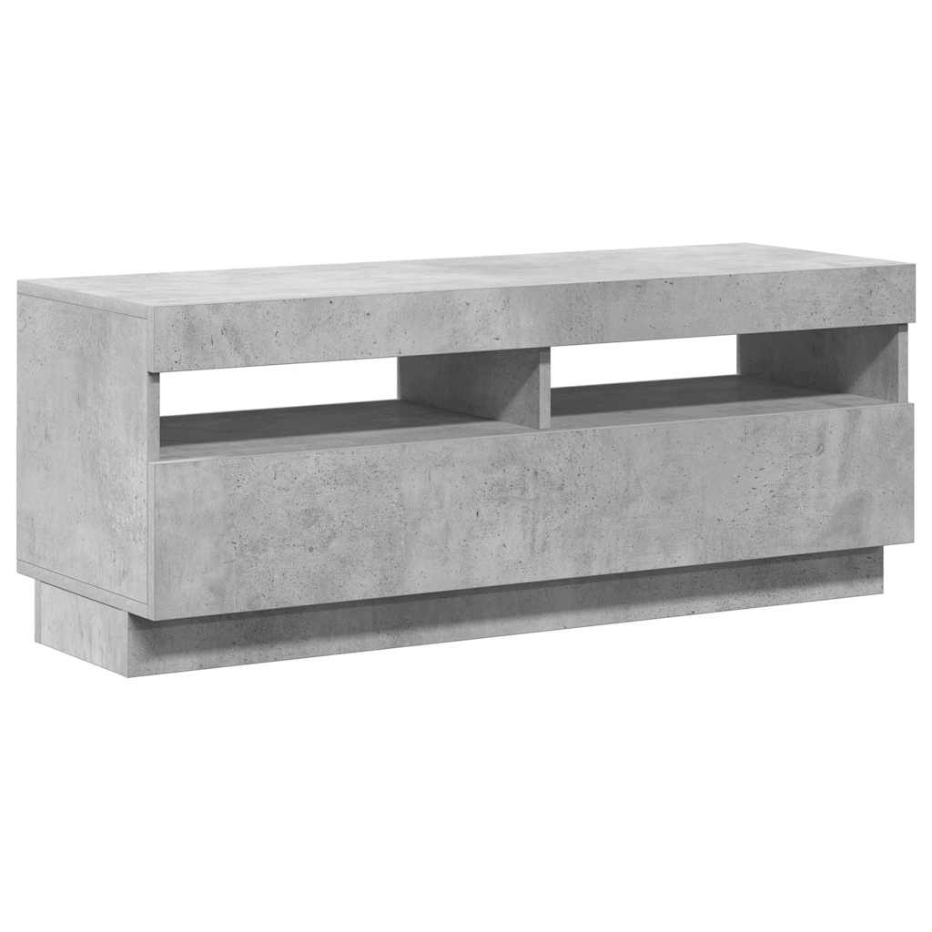 Tv-meubel met LED-verlichting 100x35x40 cm betongrijs is nu te koop bij PeponiXL, paradijselijk wonen!
