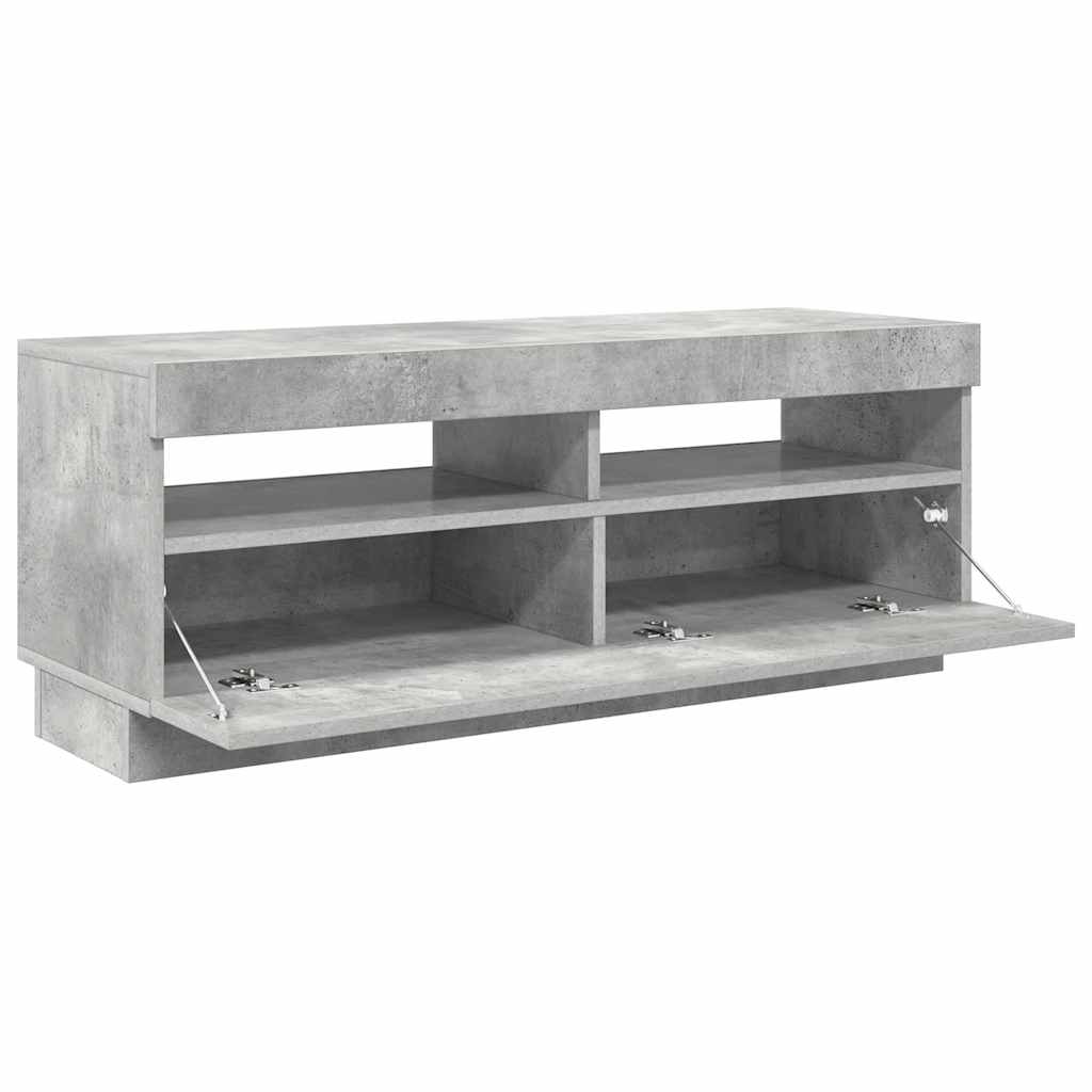 Tv-meubel met LED-verlichting 100x35x40 cm betongrijs is nu te koop bij PeponiXL, paradijselijk wonen!