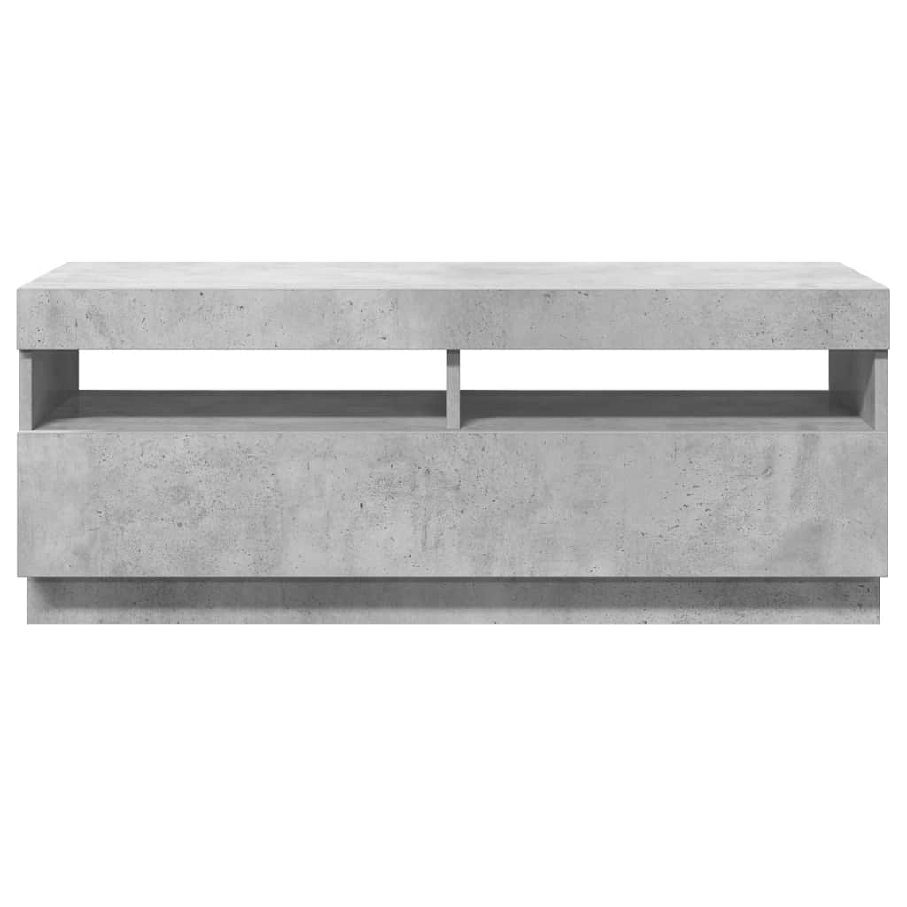 Tv-meubel met LED-verlichting 100x35x40 cm betongrijs is nu te koop bij PeponiXL, paradijselijk wonen!