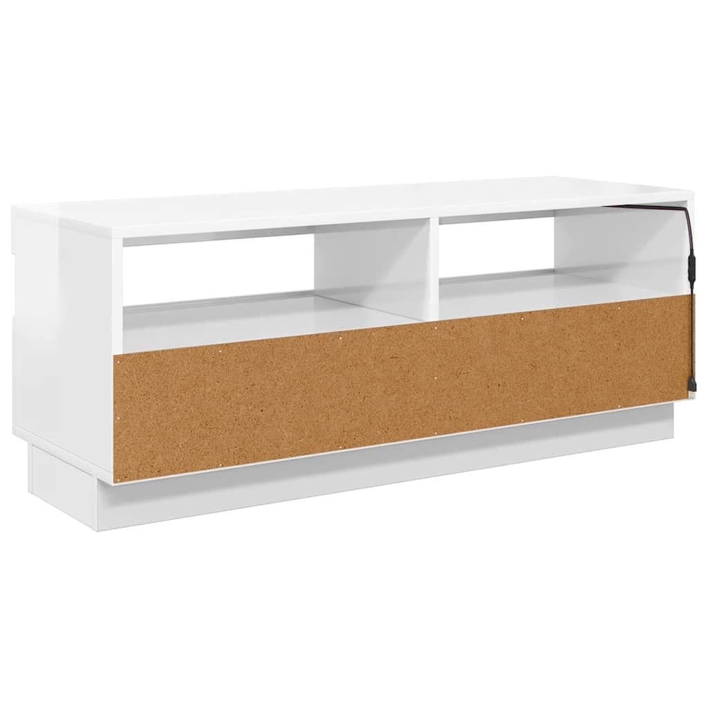 Tv-meubel met LED-verlichting 100x35x40 cm hoogglans wit is nu te koop bij PeponiXL, paradijselijk wonen!
