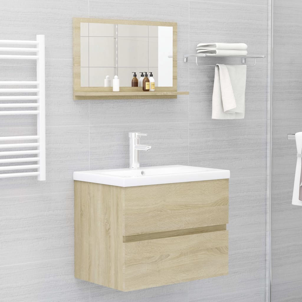 Badkamerspiegel 60x10,5x37 cm bewerkt hout sonoma eikenkleurig is nu te koop bij PeponiXL, paradijselijk wonen!