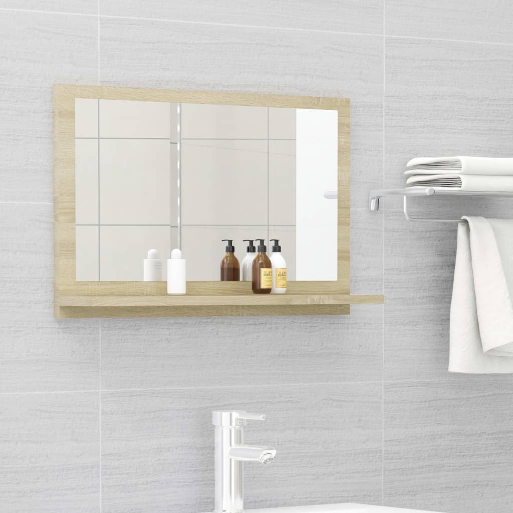 Badkamerspiegel 60x10,5x37 cm bewerkt hout sonoma eikenkleurig is nu te koop bij PeponiXL, paradijselijk wonen!