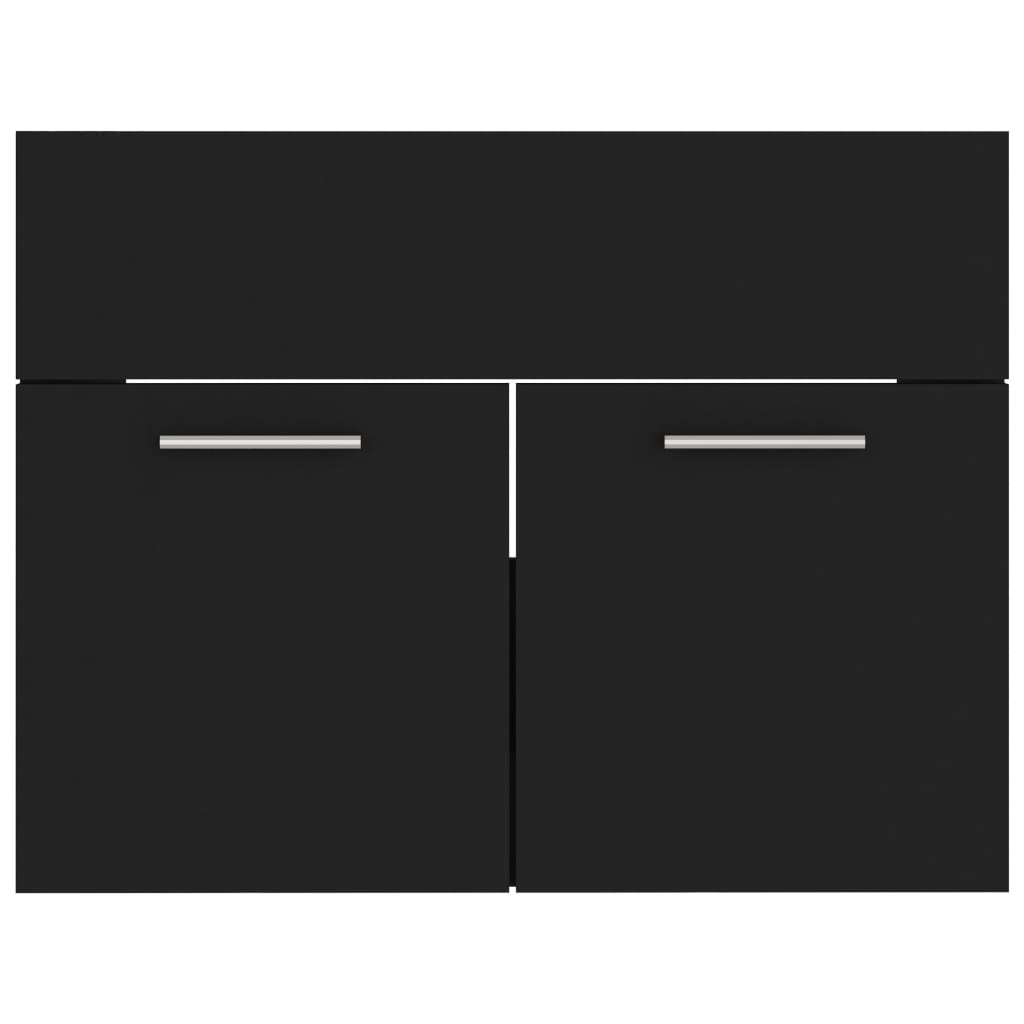 Wastafelkast 60x38,5x46 cm bewerkt hout zwart is nu te koop bij PeponiXL, paradijselijk wonen!