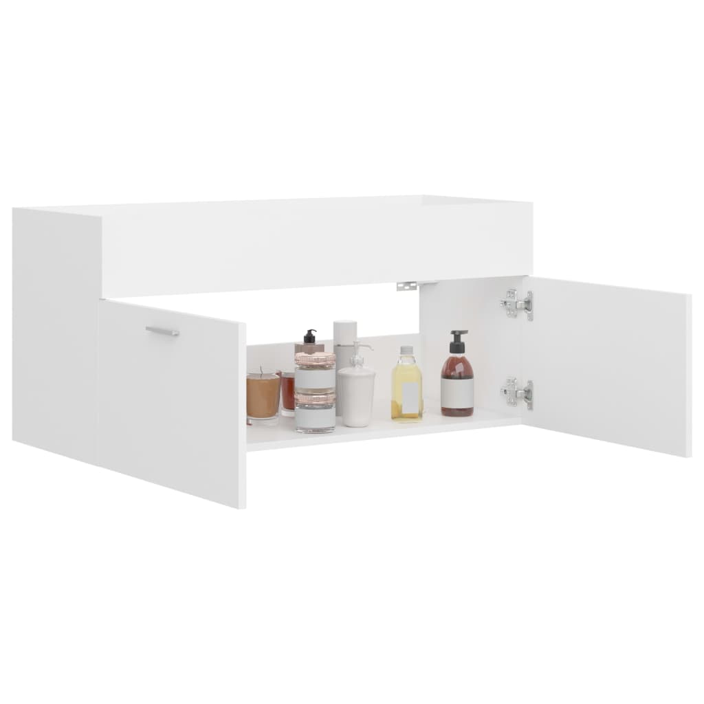 Wastafelkast 100x38,5x46 cm bewerkt hout wit is nu te koop bij PeponiXL, paradijselijk wonen!