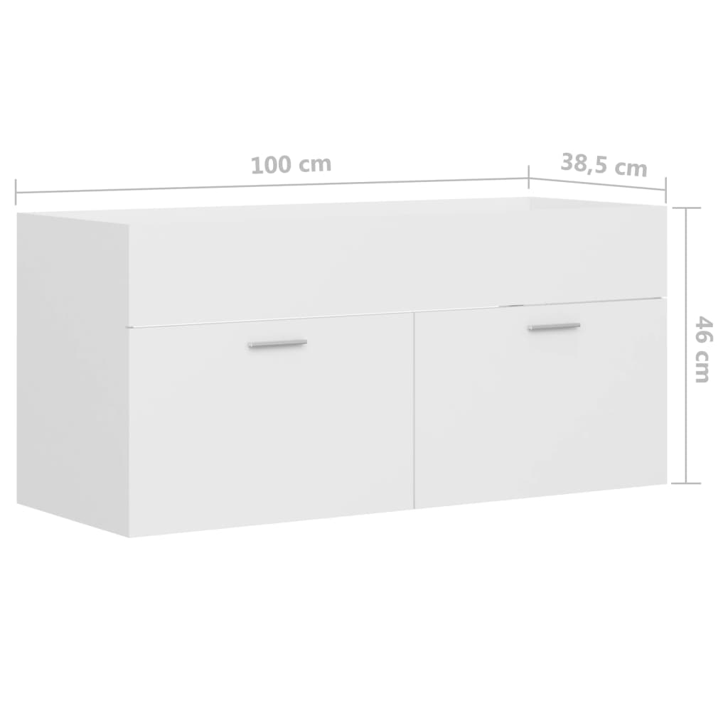Wastafelkast 100x38,5x46 cm bewerkt hout wit is nu te koop bij PeponiXL, paradijselijk wonen!