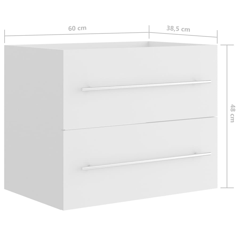 Wastafelkast 60x38,5x48 cm bewerkt hout wit is nu te koop bij PeponiXL, paradijselijk wonen!