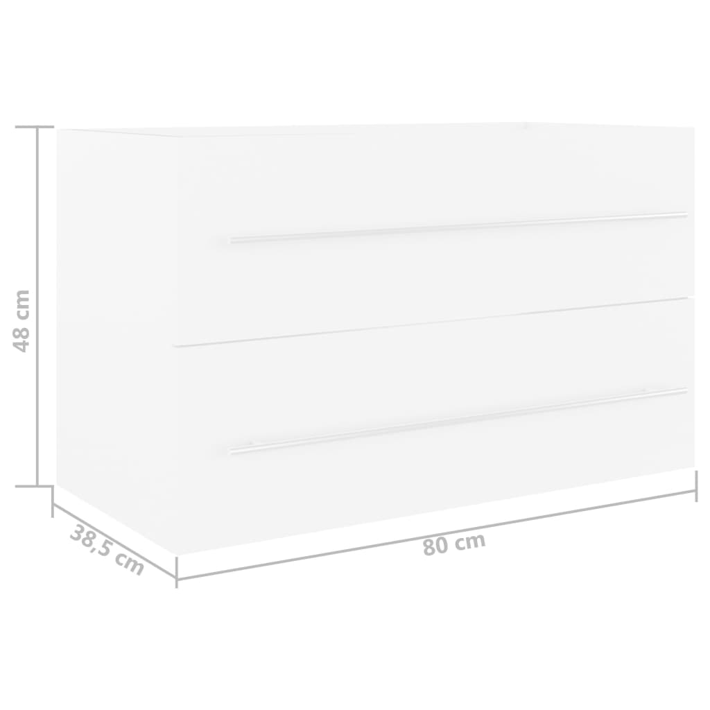 Wastafelkast 80x38,5x48 cm bewerkt hout wit is nu te koop bij PeponiXL, paradijselijk wonen!