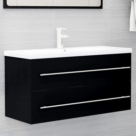 804719 vidaXL Wastafelkast 100x38,5x48 cm bewerkt hout zwart is nu te koop bij PeponiXL, paradijselijk wonen!