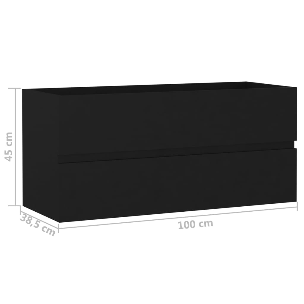 Wastafelkast 100x38,5x45 cm bewerkt hout zwart is nu te koop bij PeponiXL, paradijselijk wonen!