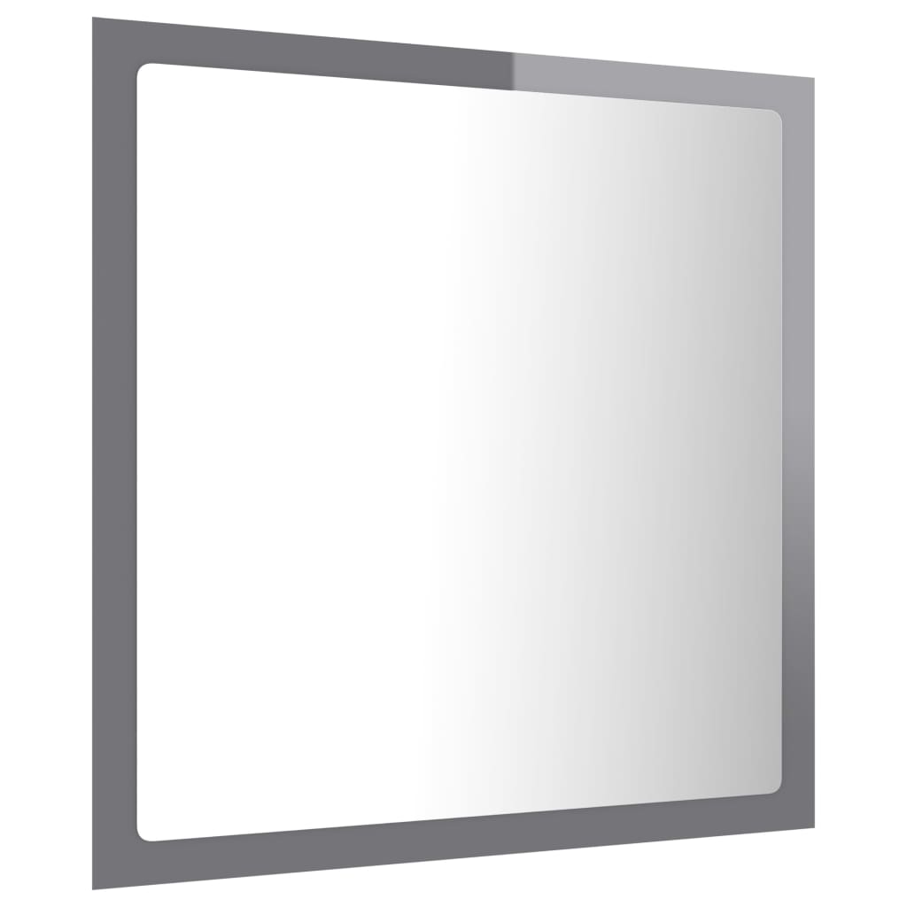 Badkamerspiegel LED 40x8,5x37 cm acryl hoogglans grijs is nu te koop bij PeponiXL, paradijselijk wonen!