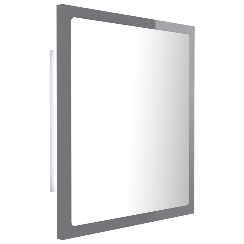 Badkamerspiegel LED 40x8,5x37 cm acryl hoogglans grijs is nu te koop bij PeponiXL, paradijselijk wonen!