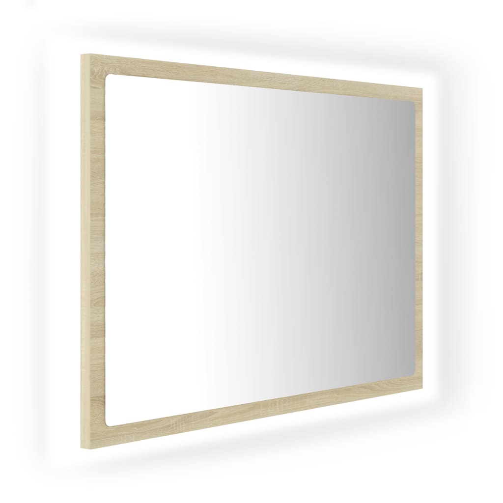 Badkamerspiegel LED 60x8,5x37 cm acryl sonoma eikenkleurig is nu te koop bij PeponiXL, paradijselijk wonen!