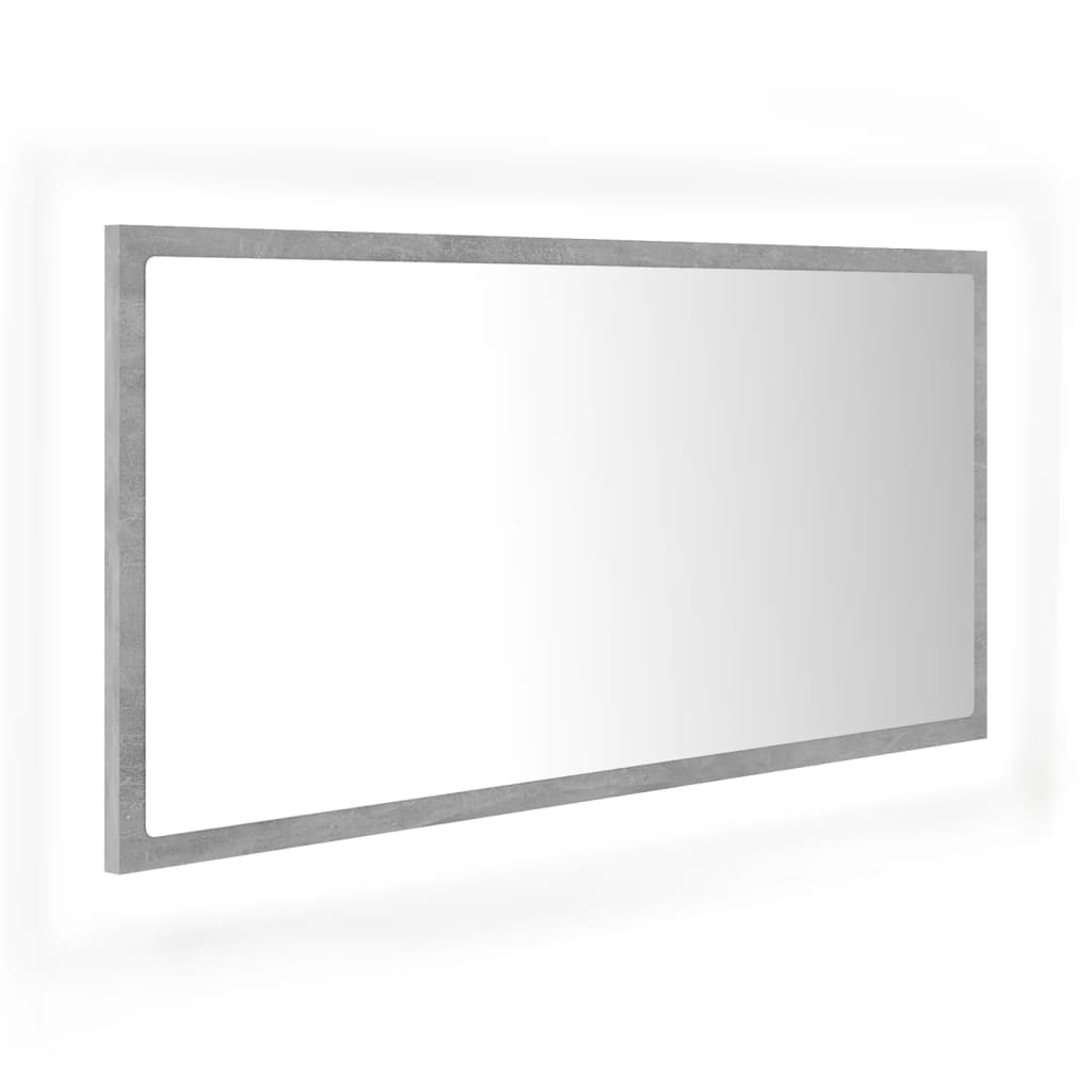 Badkamerspiegel LED 90x8,5x37 cm acryl betongrijs is nu te koop bij PeponiXL, paradijselijk wonen!