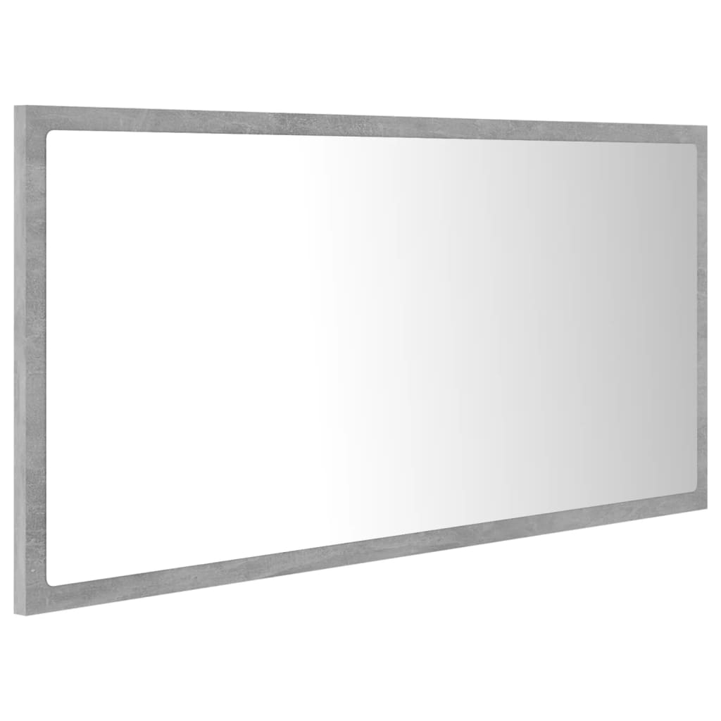 Badkamerspiegel LED 90x8,5x37 cm acryl betongrijs is nu te koop bij PeponiXL, paradijselijk wonen!