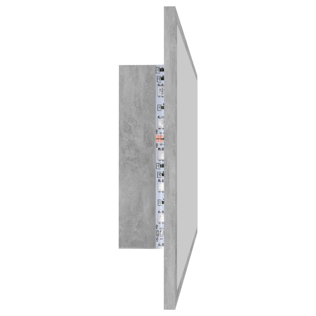 Badkamerspiegel LED 90x8,5x37 cm acryl betongrijs is nu te koop bij PeponiXL, paradijselijk wonen!