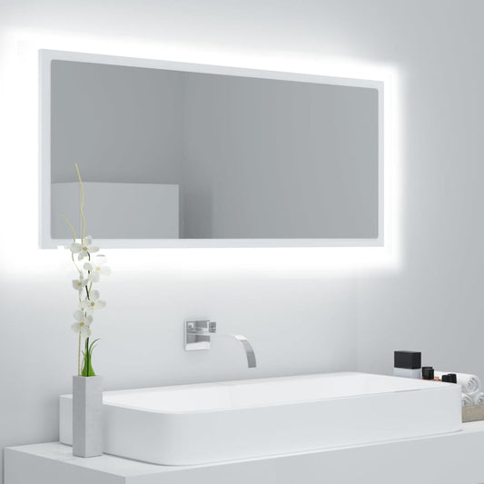 Badkamerspiegel LED 100x8,5x37 cm acryl wit is nu te koop bij PeponiXL, paradijselijk wonen!