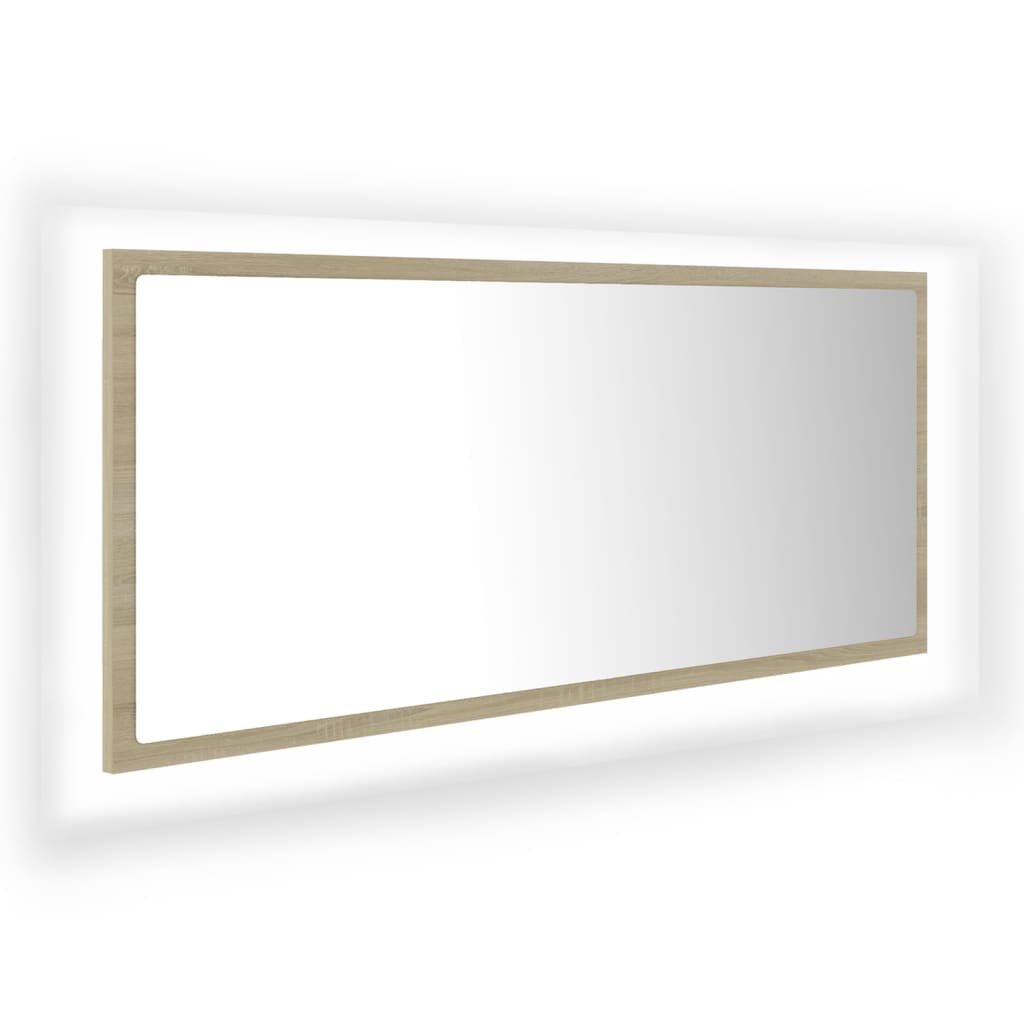 Badkamerspiegel LED 100x8,5x37 cm acryl sonoma eikenkleurig is nu te koop bij PeponiXL, paradijselijk wonen!