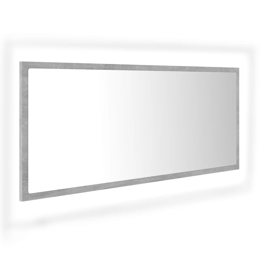 Badkamerspiegel LED 100x8,5x37 cm acryl betongrijs is nu te koop bij PeponiXL, paradijselijk wonen!