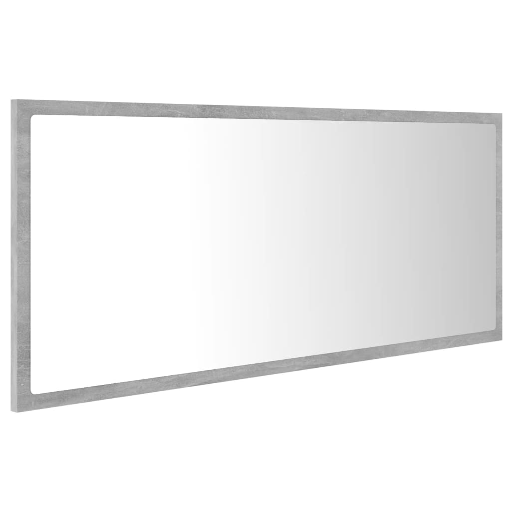Badkamerspiegel LED 100x8,5x37 cm acryl betongrijs is nu te koop bij PeponiXL, paradijselijk wonen!