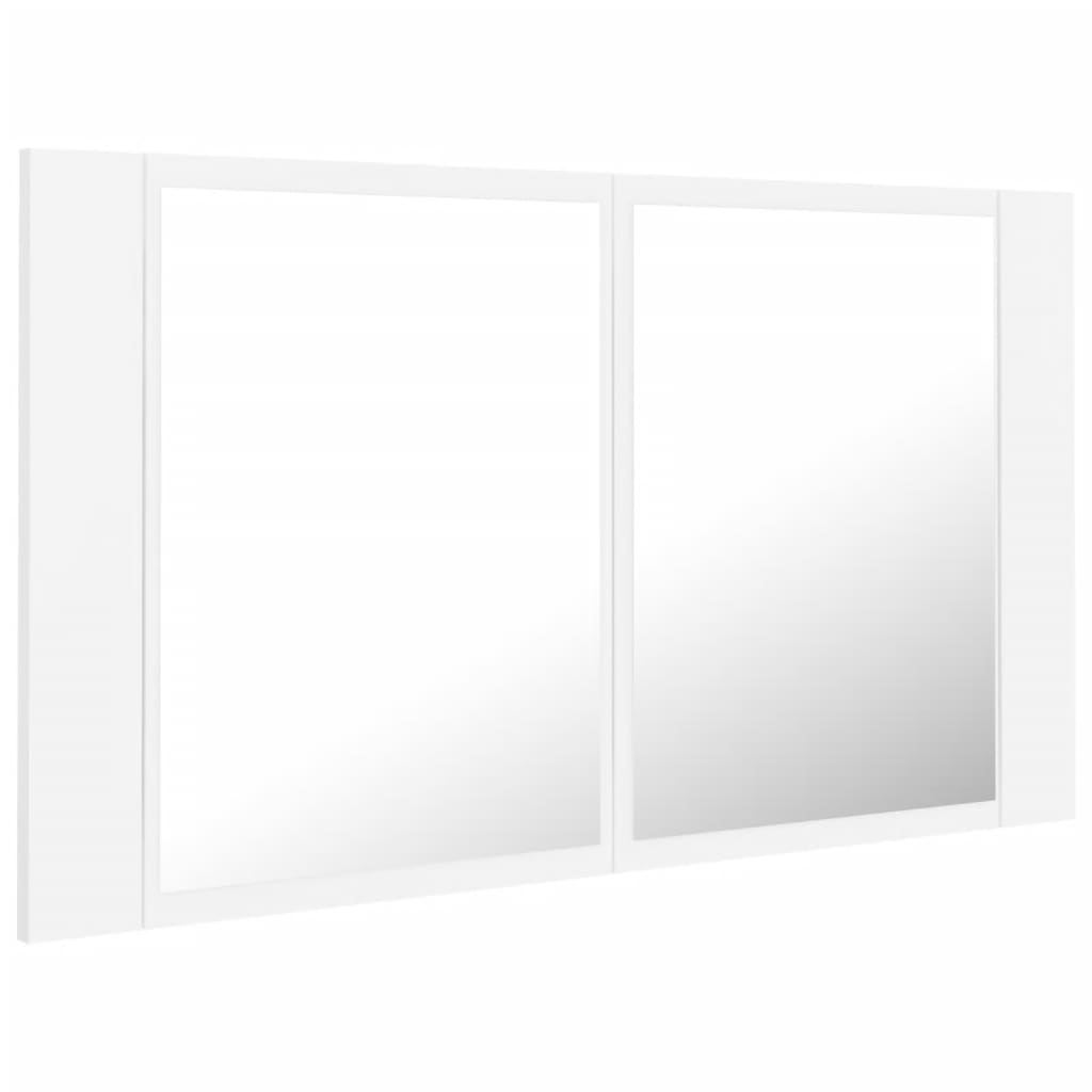 Badkamerkast met spiegel en LED 80x12x45 cm acryl wit is nu te koop bij PeponiXL, paradijselijk wonen!