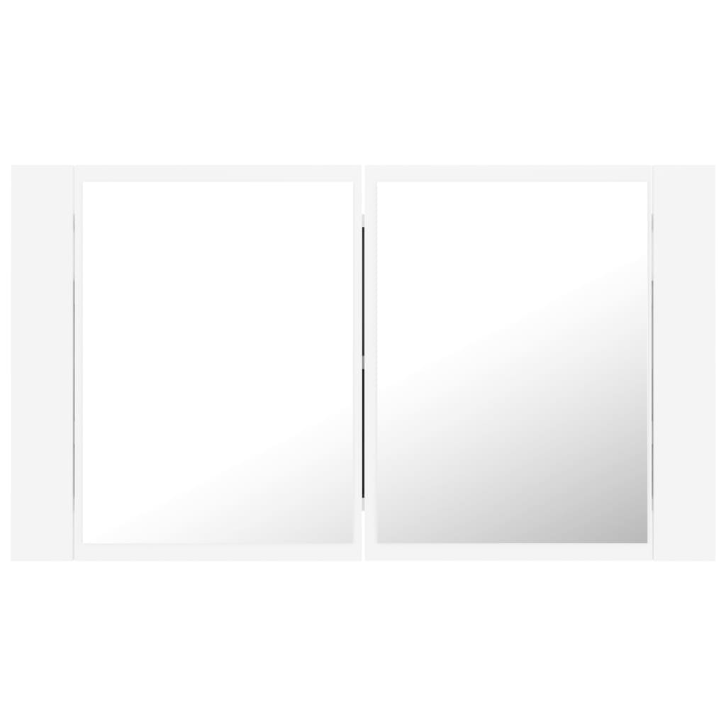 Badkamerkast met spiegel en LED 80x12x45 cm acryl wit is nu te koop bij PeponiXL, paradijselijk wonen!