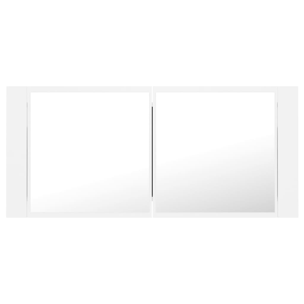 Badkamerkast met spiegel en LED 100x12x45 cm acryl wit is nu te koop bij PeponiXL, paradijselijk wonen!