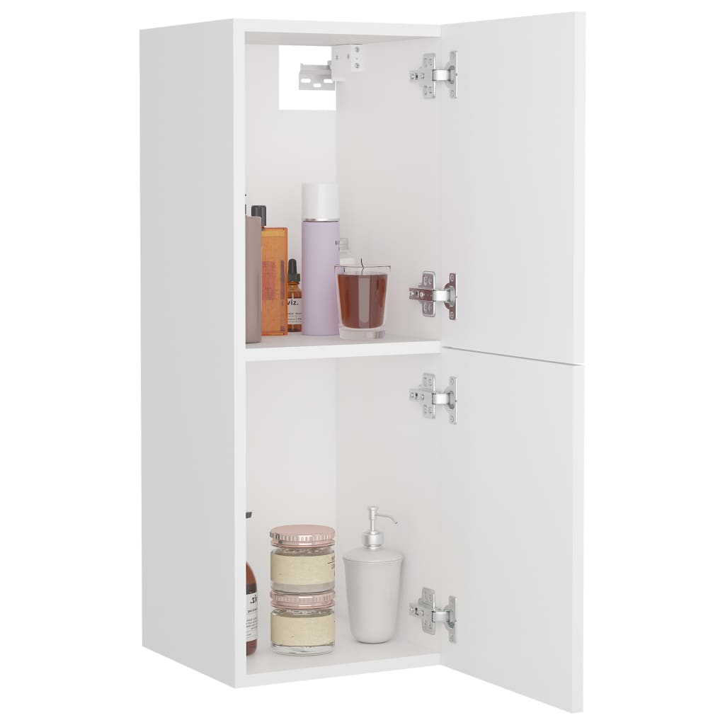 Badkamerkast 30x30x80 cm bewerkt hout wit is nu te koop bij PeponiXL, paradijselijk wonen!