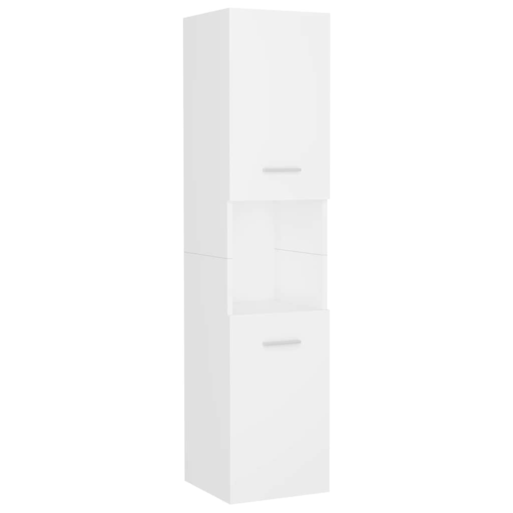 Badkamerkast 30x30x130 cm bewerkt hout wit is nu te koop bij PeponiXL, paradijselijk wonen!