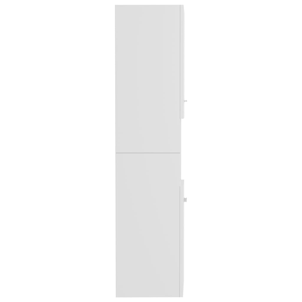 Badkamerkast 30x30x130 cm bewerkt hout hoogglans wit is nu te koop bij PeponiXL, paradijselijk wonen!