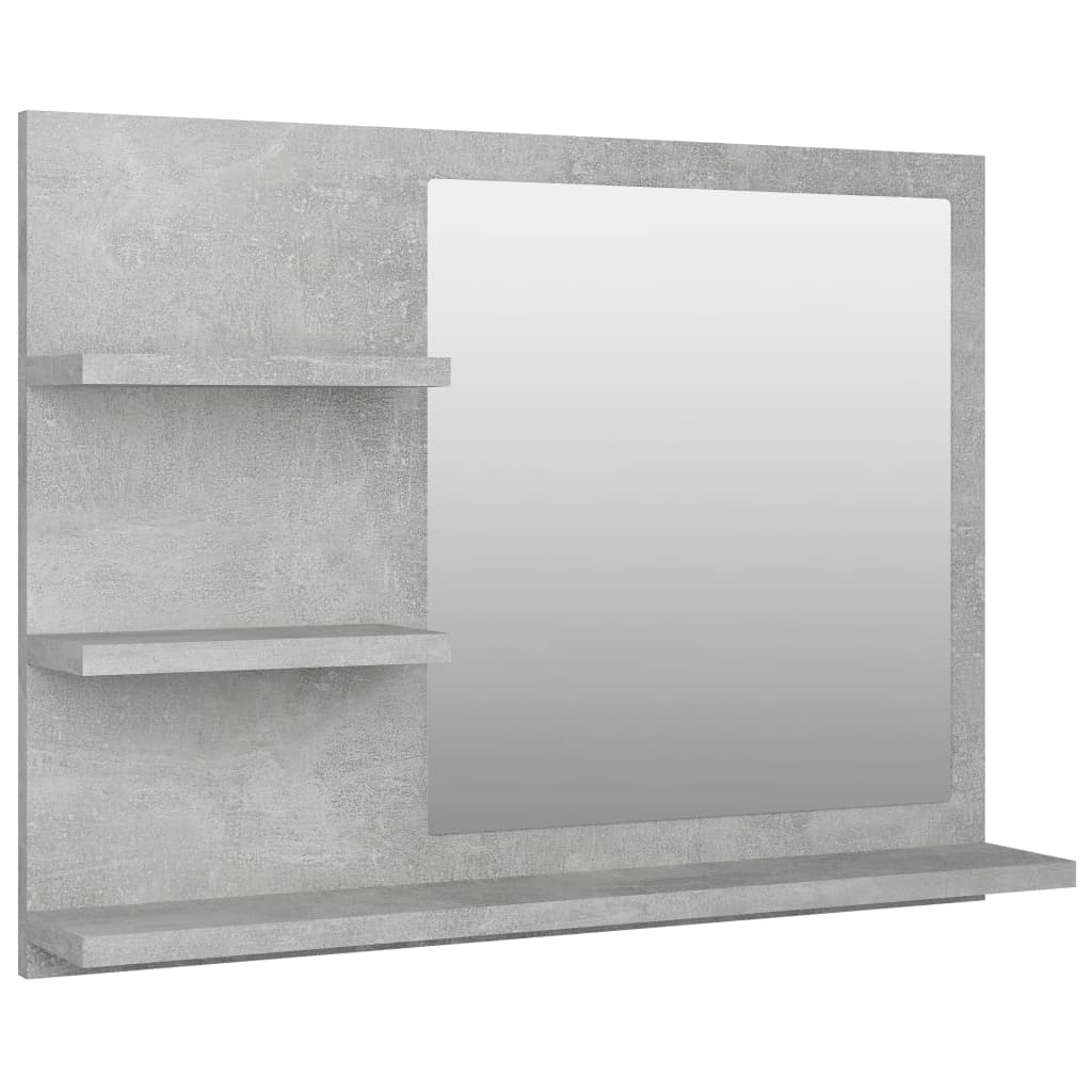 Badkamerspiegel 60x10,5x45 cm bewerkt hout betongrijs is nu te koop bij PeponiXL, paradijselijk wonen!