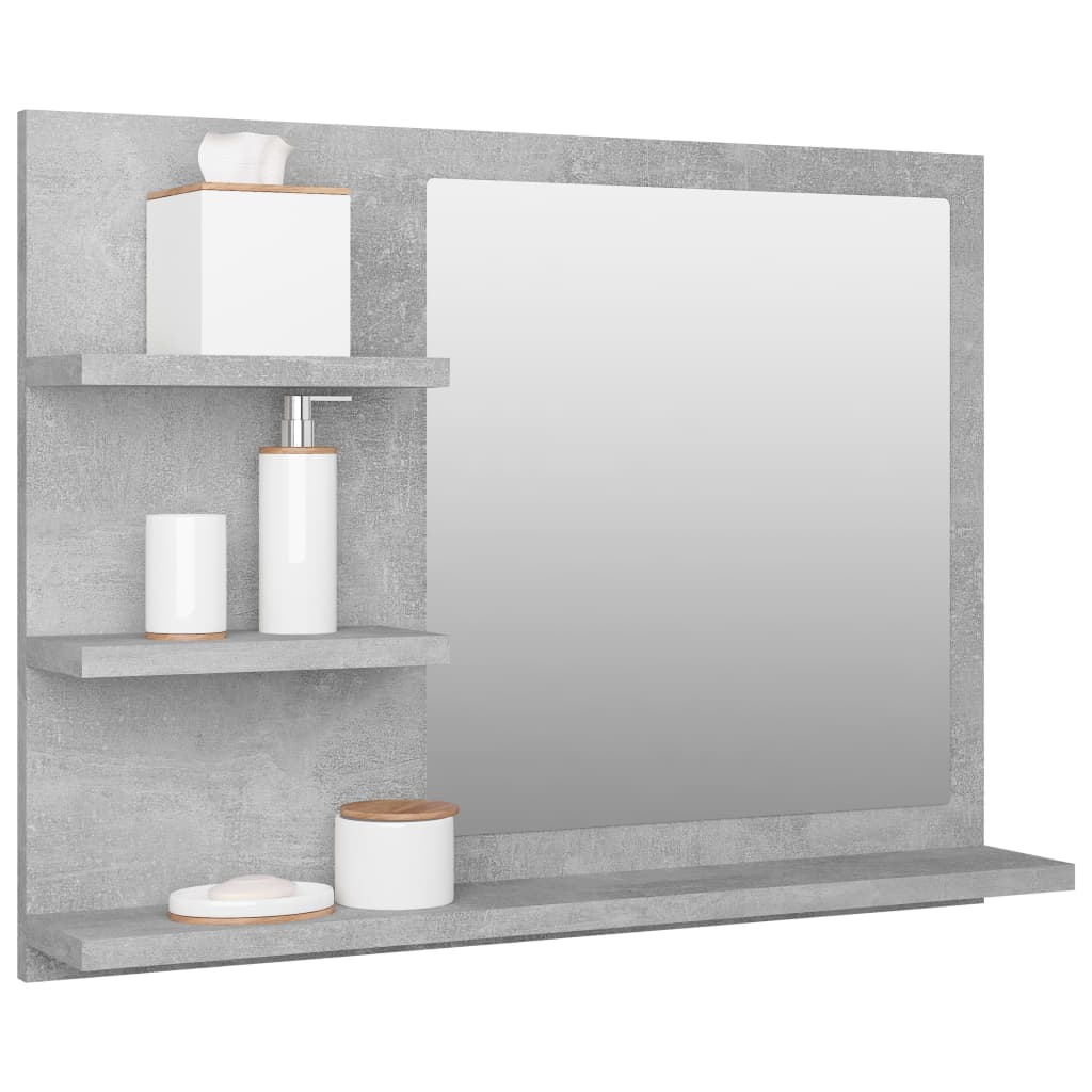 Badkamerspiegel 60x10,5x45 cm bewerkt hout betongrijs is nu te koop bij PeponiXL, paradijselijk wonen!