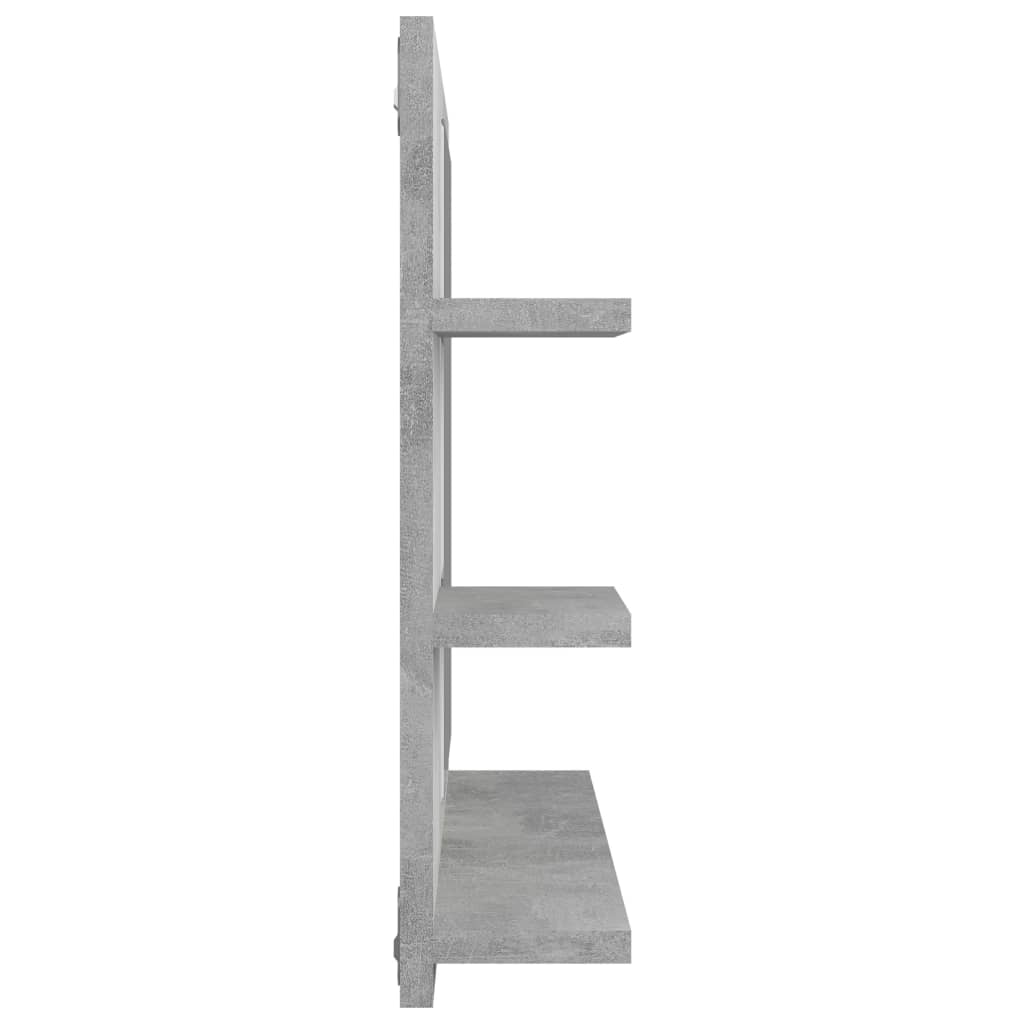 Badkamerspiegel 60x10,5x45 cm bewerkt hout betongrijs is nu te koop bij PeponiXL, paradijselijk wonen!