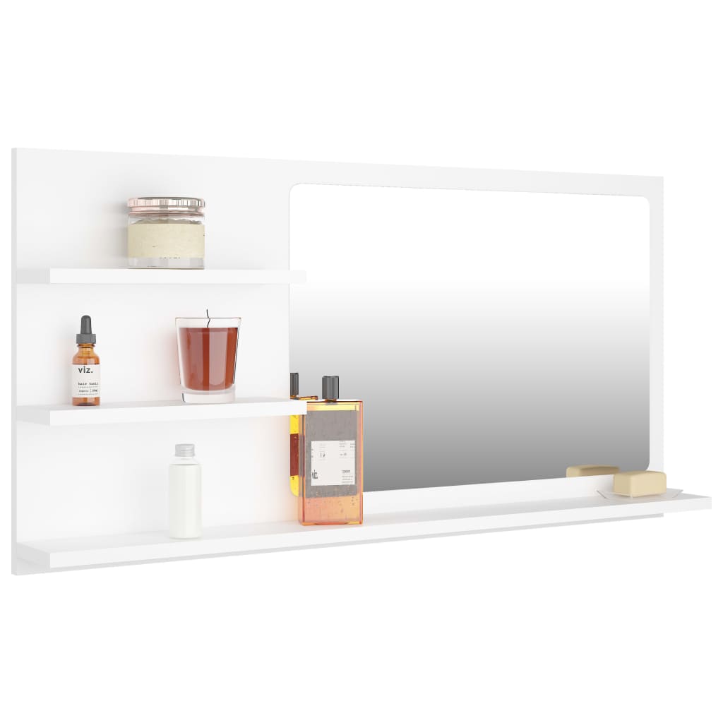 Badkamerspiegel 90x10,5x45 cm bewerkt hout wit is nu te koop bij PeponiXL, paradijselijk wonen!