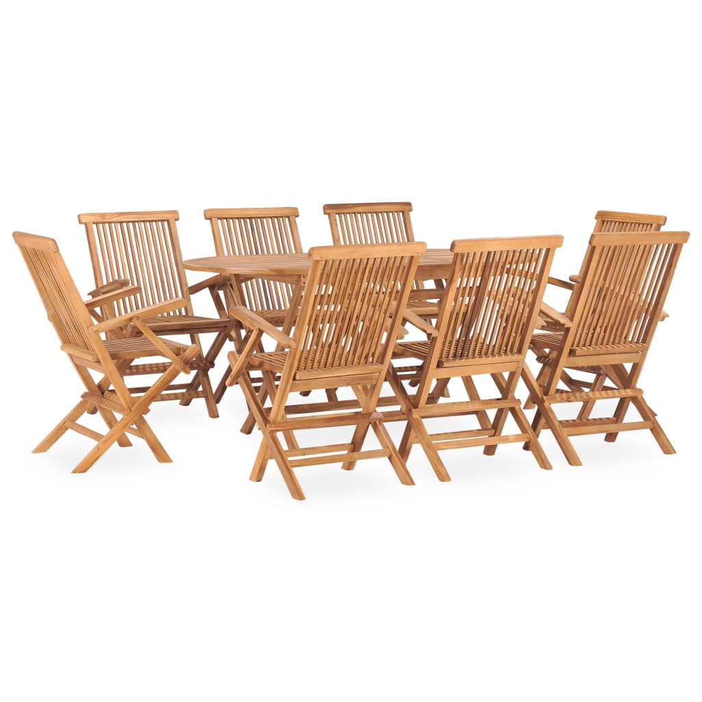 9-delige Tuinset inklapbaar massief teakhout is nu te koop bij PeponiXL, paradijselijk wonen!